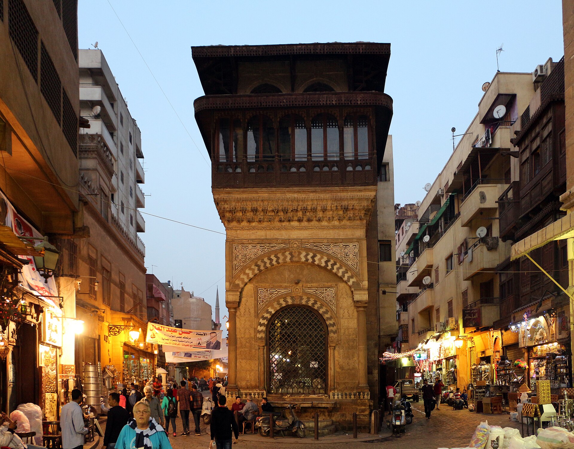 Stone and timber along al-Muizz Street, Historic Cairo